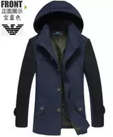 emporio armani manteau doudoune de laine casual blue